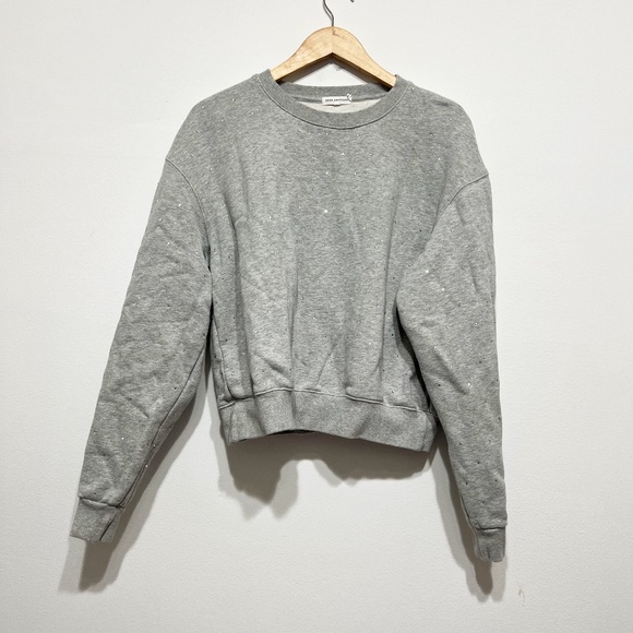 Good American Rhinestone Crystal Jewel Diamond Embellished Crew Neck Sweatshirt - Picture 1 of 4